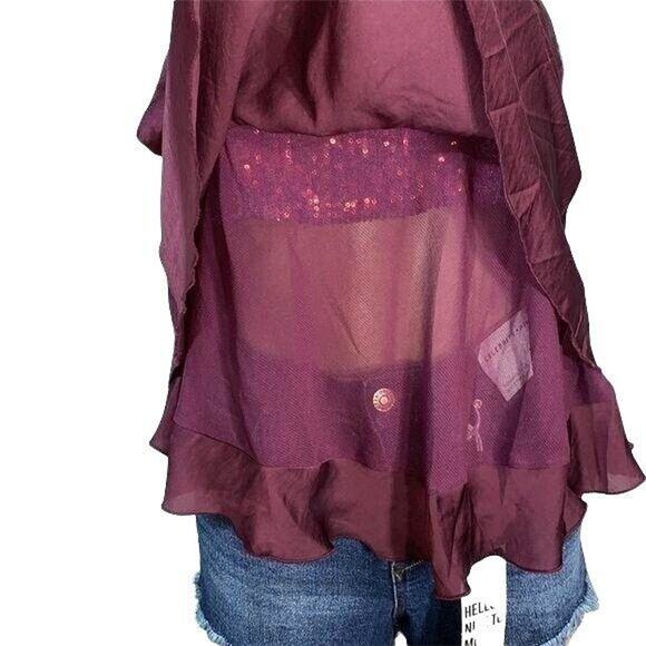 Free People Womens Camisole Tank Top Turn It On Sequin Vetiver Bloom Small - Picture 10 of 16